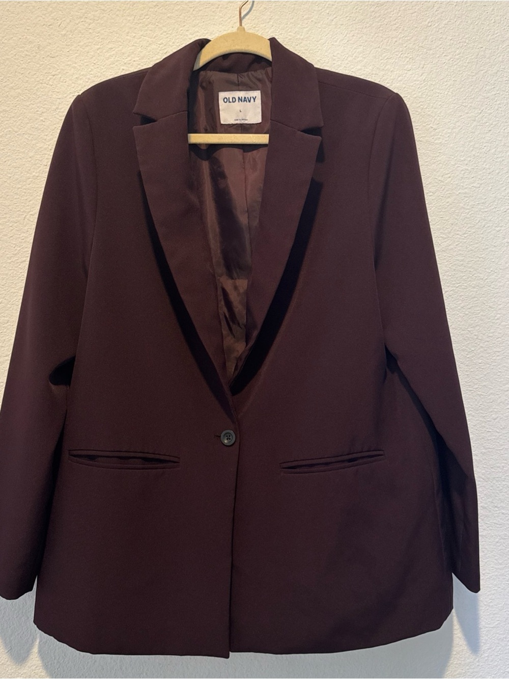 Old Navy Burgundy Women's Single-Button Blazer Size Large Minimalist Academia